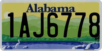 AL license plate 1AJ6778