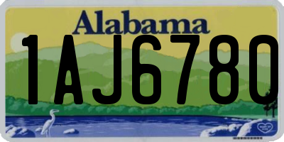 AL license plate 1AJ6780