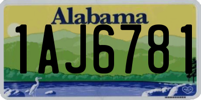 AL license plate 1AJ6781