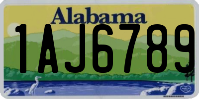 AL license plate 1AJ6789