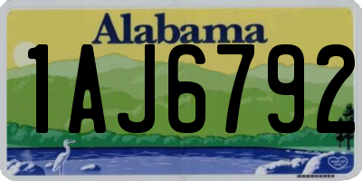 AL license plate 1AJ6792