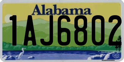 AL license plate 1AJ6802