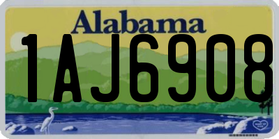 AL license plate 1AJ6908