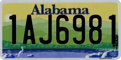 AL license plate 1AJ6981