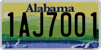 AL license plate 1AJ7001