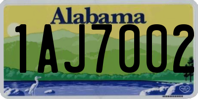 AL license plate 1AJ7002