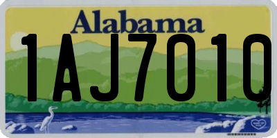 AL license plate 1AJ7010