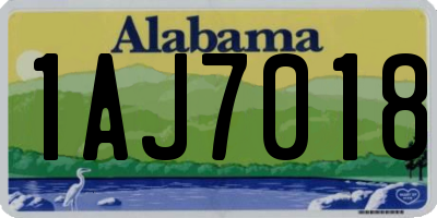 AL license plate 1AJ7018