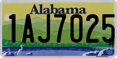 AL license plate 1AJ7025