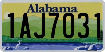 AL license plate 1AJ7031