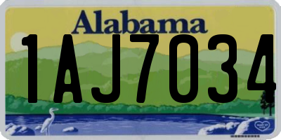 AL license plate 1AJ7034