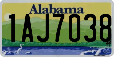 AL license plate 1AJ7038