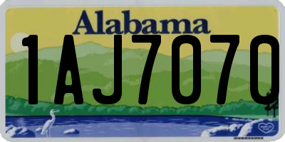 AL license plate 1AJ7070