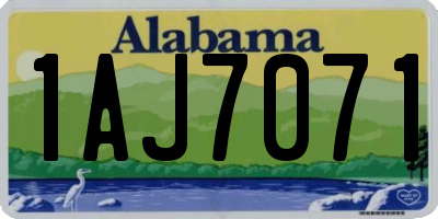 AL license plate 1AJ7071