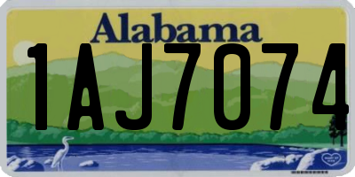 AL license plate 1AJ7074