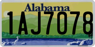 AL license plate 1AJ7078