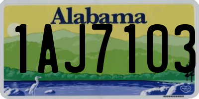 AL license plate 1AJ7103