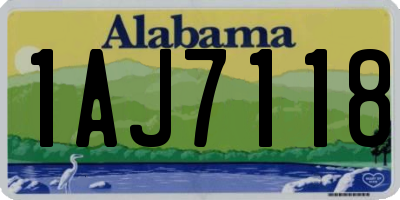 AL license plate 1AJ7118