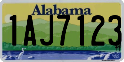 AL license plate 1AJ7123