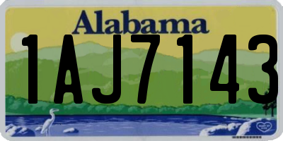 AL license plate 1AJ7143