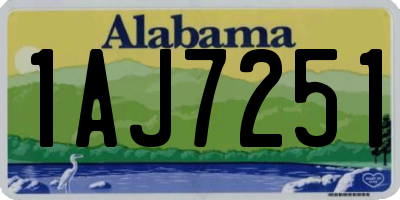 AL license plate 1AJ7251
