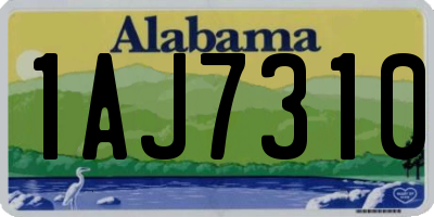 AL license plate 1AJ7310
