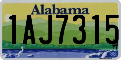 AL license plate 1AJ7315