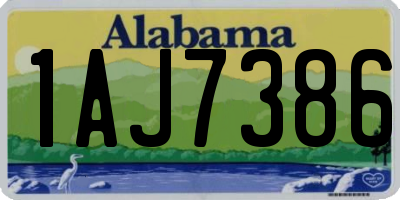 AL license plate 1AJ7386