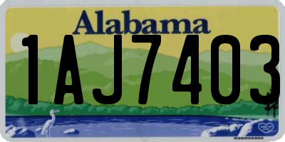 AL license plate 1AJ7403