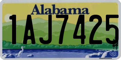 AL license plate 1AJ7425
