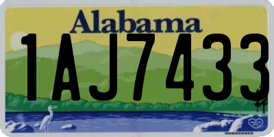 AL license plate 1AJ7433