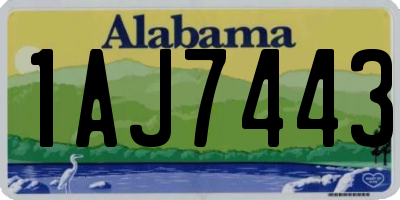 AL license plate 1AJ7443