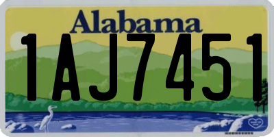 AL license plate 1AJ7451