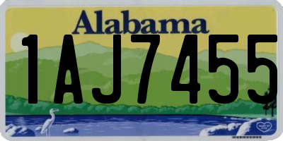 AL license plate 1AJ7455