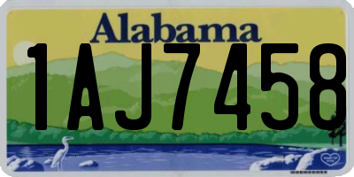 AL license plate 1AJ7458