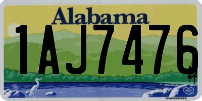 AL license plate 1AJ7476