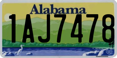 AL license plate 1AJ7478