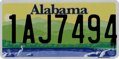 AL license plate 1AJ7494