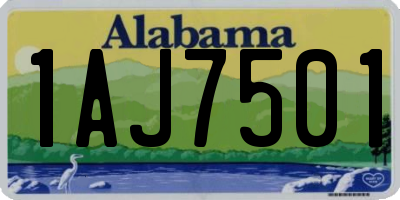 AL license plate 1AJ7501