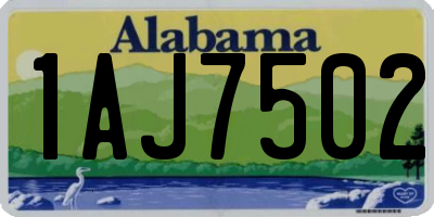 AL license plate 1AJ7502