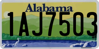 AL license plate 1AJ7503