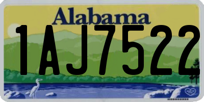 AL license plate 1AJ7522