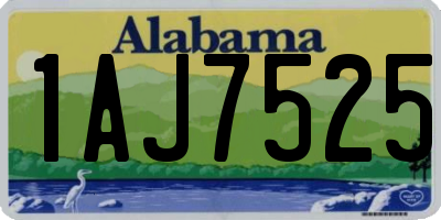 AL license plate 1AJ7525