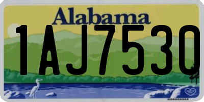 AL license plate 1AJ7530