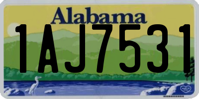 AL license plate 1AJ7531