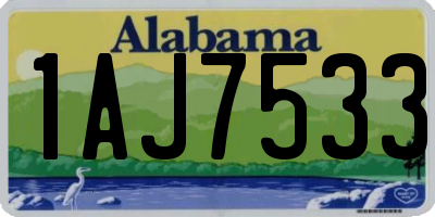 AL license plate 1AJ7533