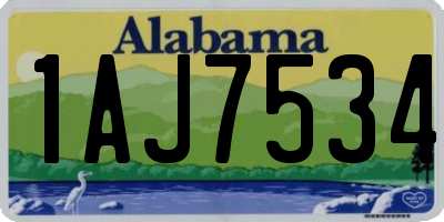 AL license plate 1AJ7534