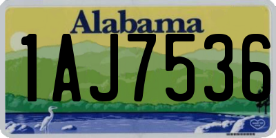 AL license plate 1AJ7536