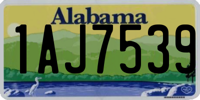AL license plate 1AJ7539