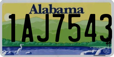 AL license plate 1AJ7543